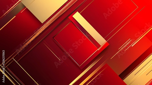 Abstract geometric pattern featuring red and gold shades, ideal for modern design projects and digital backgrounds.