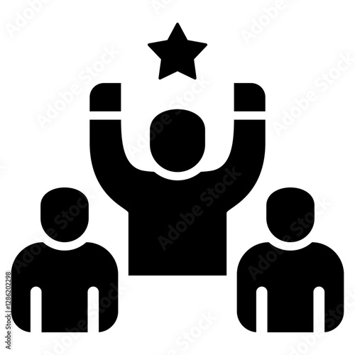Team Leadership Glyph Icon