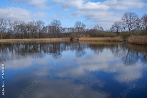Teich bei der biologischen Station des Naturreservates Rieselfelder Windel