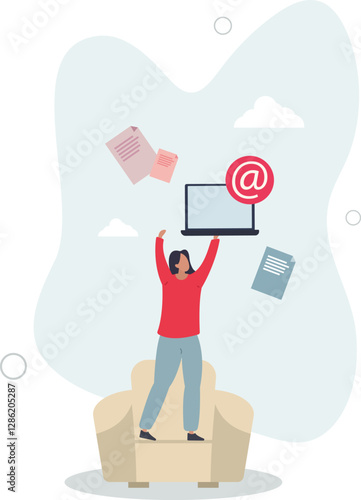 Simplifying work with more easy tasks after digitization .Project management with effective or productive simplification.flat character life .