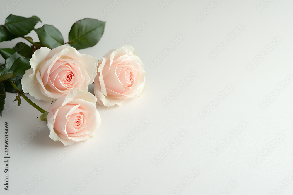 Fototapeta premium white pink roses