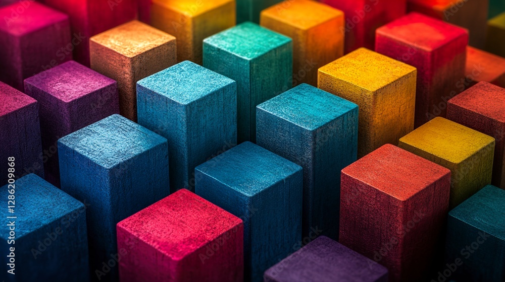 Colorful Wooden Blocks Abstract Background Texture Colorful Wooden Blocks Abstract Background Texture
