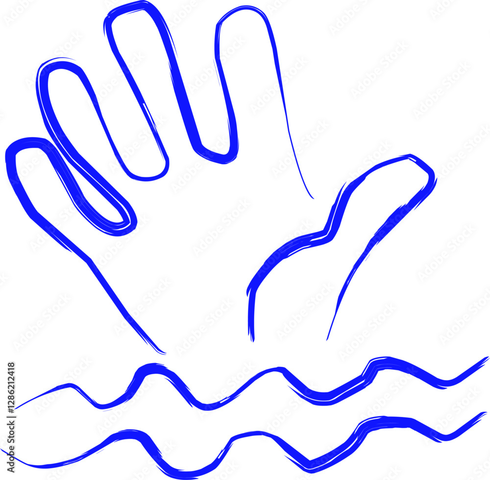 Obraz premium help icon in doodle style