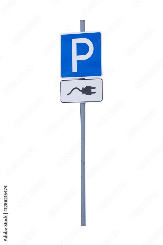 Sign for Electric Vehicle Charging Parking Promoting green mobility and ecofriendly travel png isolyate, A blue parking sign that clearly indicates a designated space for electric vehicle charging Sign for Electric Vehicle Charging Parking Promoting green mobility and ecofriendly travel png isolyate, A blue parking sign that clearly indicates a designated space for electric vehicle charging