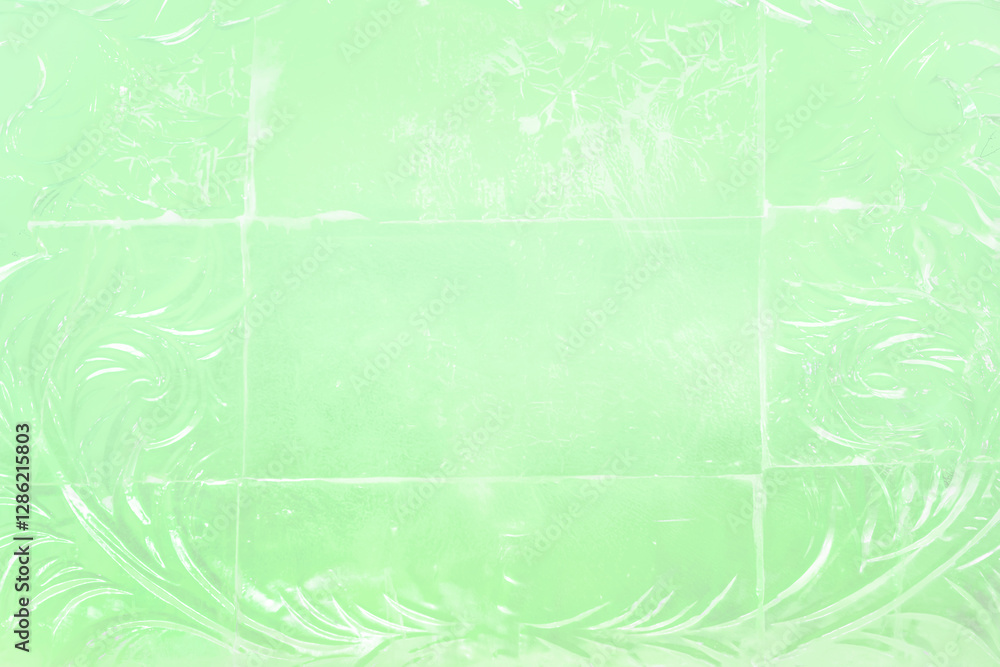 Green background of ice blocks wall Intricate and Frozen Decorative Patterns Adorning Glass Surfaces with a Deep Blue Background Green background of ice blocks wall Intricate and Frozen Decorative Patterns Adorning Glass Surfaces with a Deep Blue Background