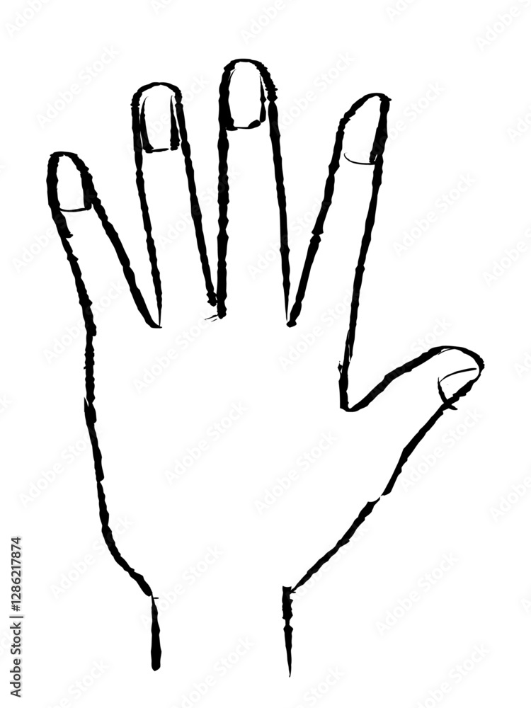 Obraz premium 手描きの手の甲