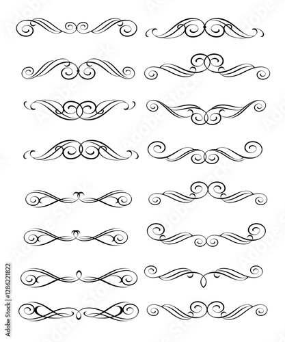 Set of  decorative elements for design isolated, editable. From the largest and best collection of decorative elements .