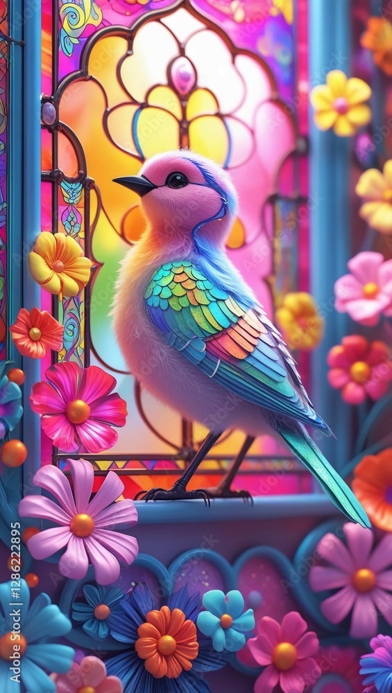 Fototapeta premium colorful bird on a branch