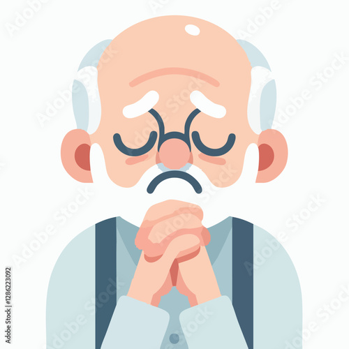 Vector of a grandfather begging