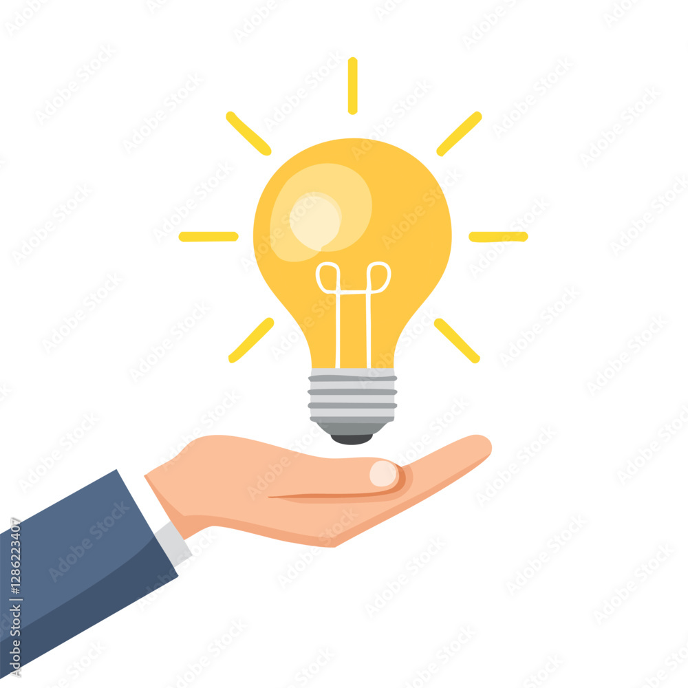 Hand holding a light bulb and copy space for accounting, ideas and creative concept Hand holding a light bulb and copy space for accounting, ideas and creative concept
