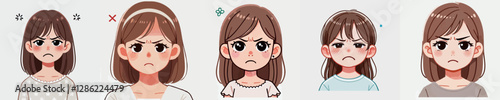 Vector of a child who is sulking and angry