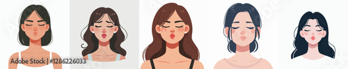 Vector of a sulking and adorable child