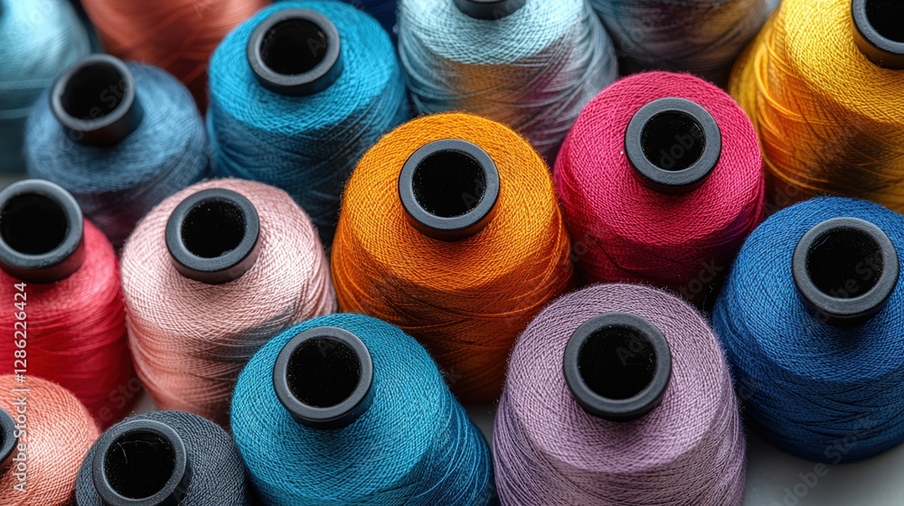A collection of colorful spools showcasing a beautiful array of hues ideal for crafting projects