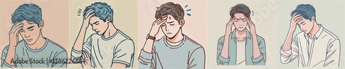 Vector of a person with a headache