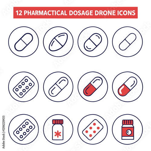 Prescription Dosage Forms Vector Icon Set