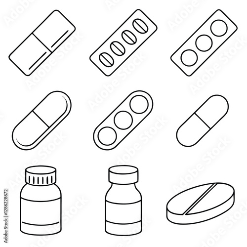 Minimalist Medicine Icons Collection