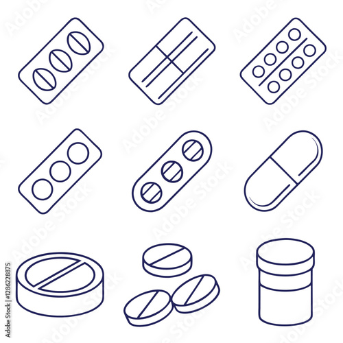 Healthcare and Pharmacy Dosage Icons Set