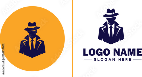 Detective Agency icon Private investigation firm Investigative agency Detective service flat logo sign symbol editable vector