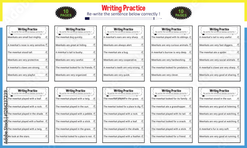 Simple sentences for Kindergarten worksheet PDF
