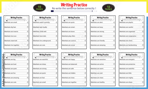 Simple sentences for Kindergarten worksheet PDF