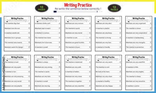 Simple sentences for Kindergarten worksheet PDF