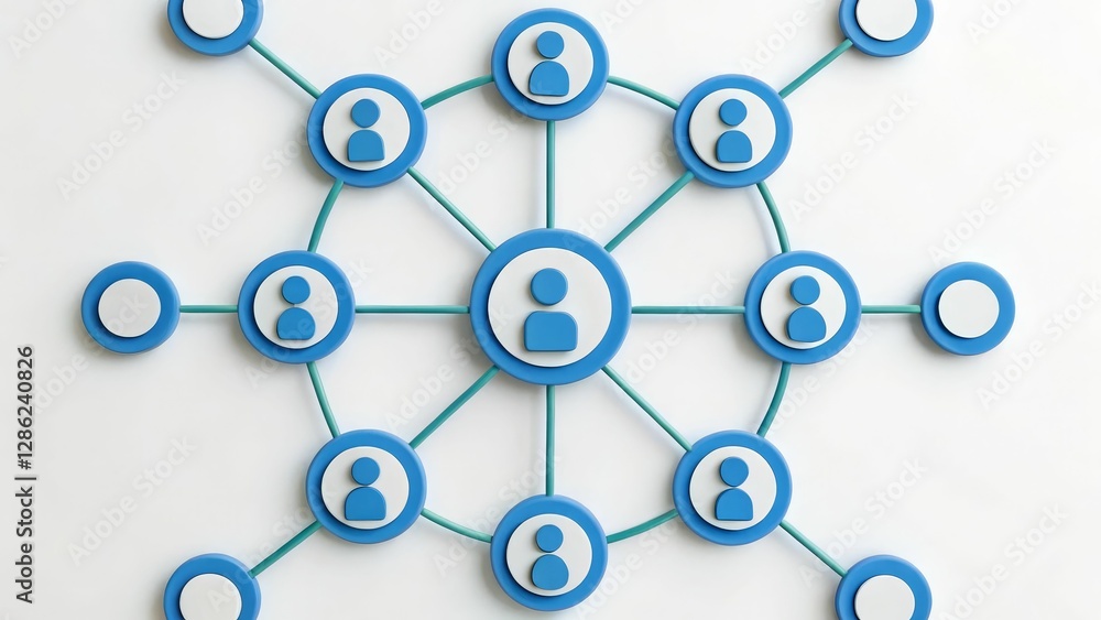 A network diagram featuring interconnected user icons, illustrating social connections or relationships within a community. A network diagram featuring interconnected user icons, illustrating social connections or relationships within a community.