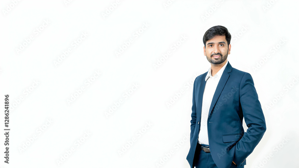 Happy Smiling Bearded Indian Businessman: Successful Lawyer & Small Business Owner in Office Portrait Happy Smiling Bearded Indian Businessman: Successful Lawyer & Small Business Owner in Office Portrait