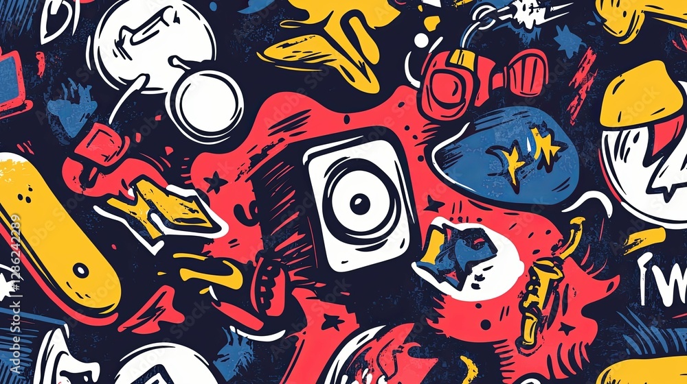 Vibrant Abstract Graffiti Style Urban Music Art Design Vibrant Abstract Graffiti Style Urban Music Art Design