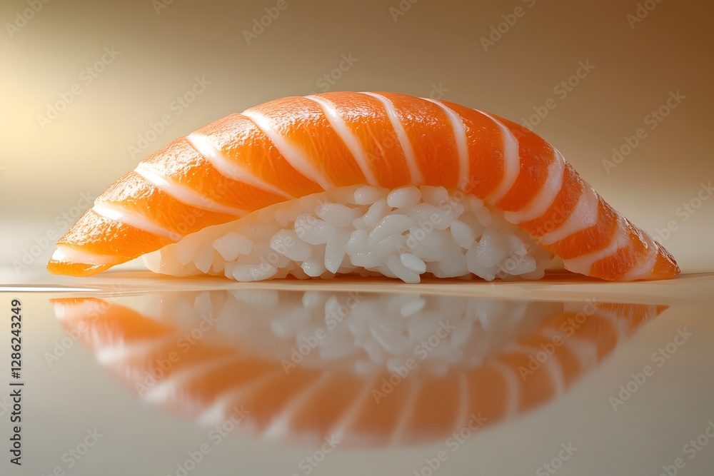 Elegant Salmon Nigiri Sushi, Generative AI Elegant Salmon Nigiri Sushi, Generative AI