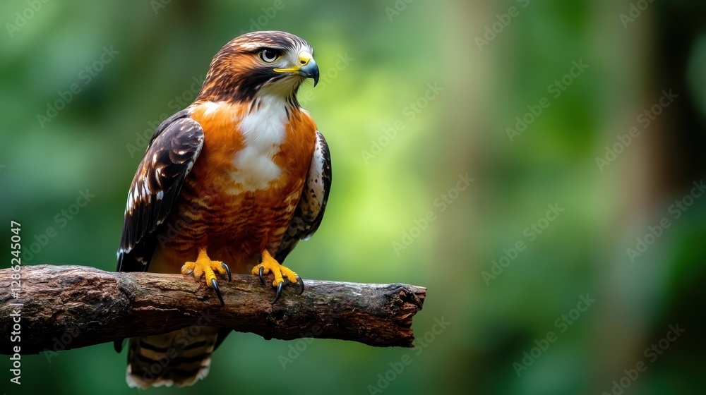 This striking image captures an eagle with stunning details perched on a thick branch, a representation of freedom, power, and the beauty of wildlife in its natural environment. This striking image captures an eagle with stunning details perched on a thick branch, a representation of freedom, power, and the beauty of wildlife in its natural environment.