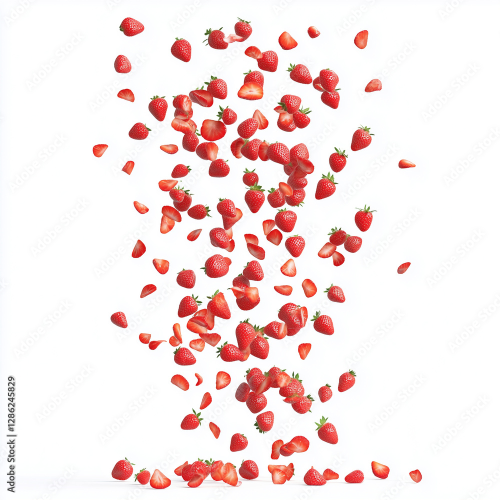 strawberries, on an isolated white background strawberries, on an isolated white background