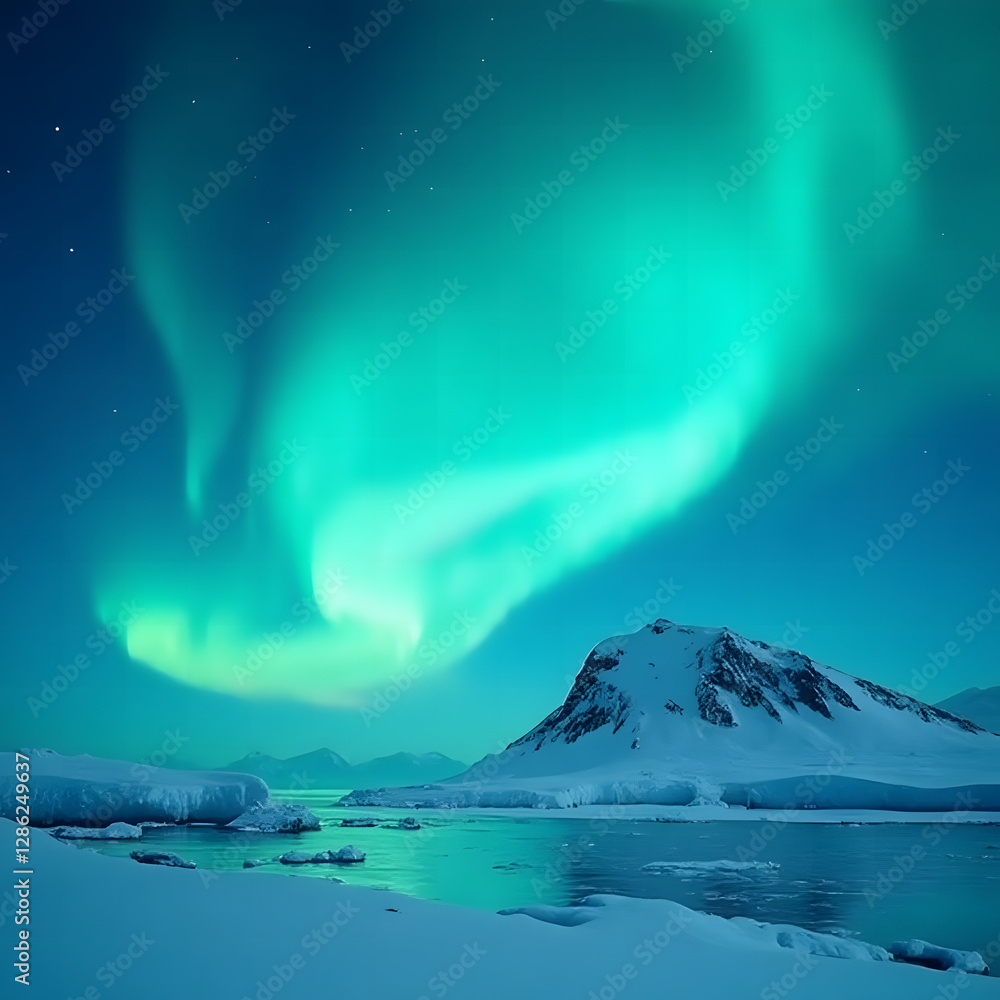 Naklejka premium mountain landscape with blue sky