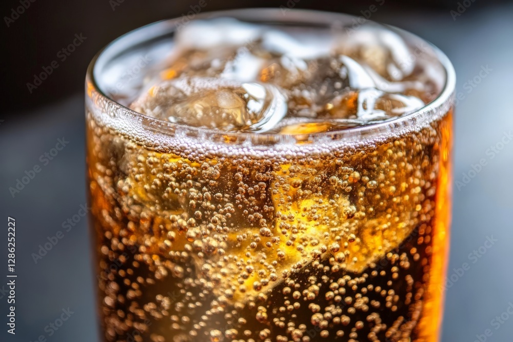 A close-up of a carbonated drink with bubbles rising to the surface, A close-up of a carbonated drink with bubbles rising to the surface,