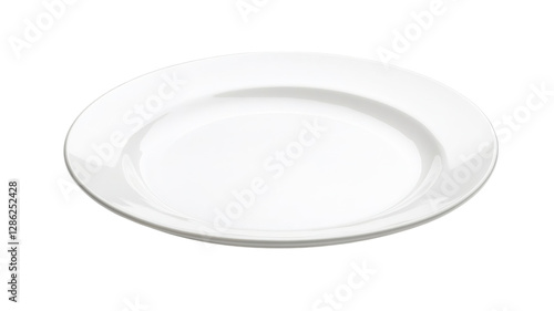 Obraz na płótnie Round white plate with a smooth surface ideal for serving various dishes in a dining setting w salonie