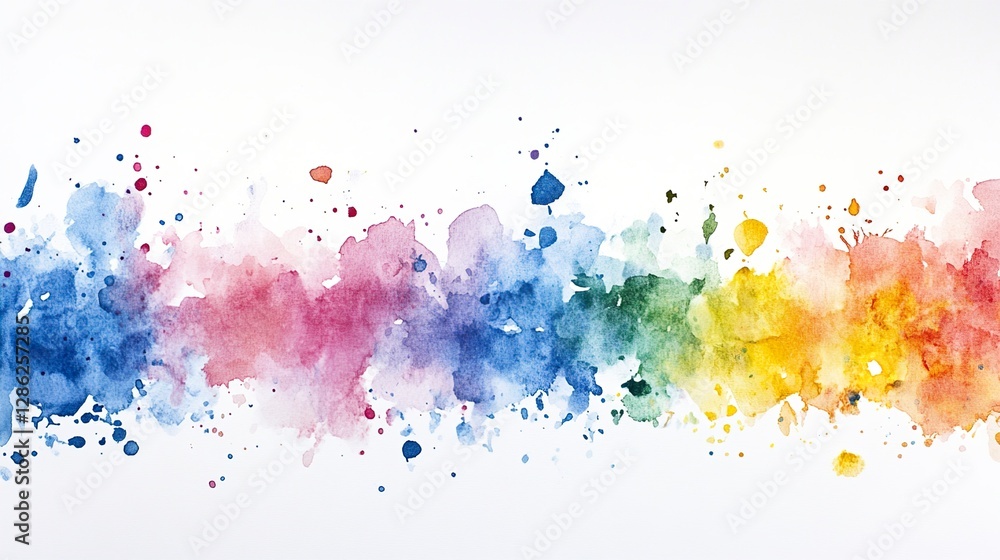 Obraz premium Abstract Watercolor Rainbow Splashes Background