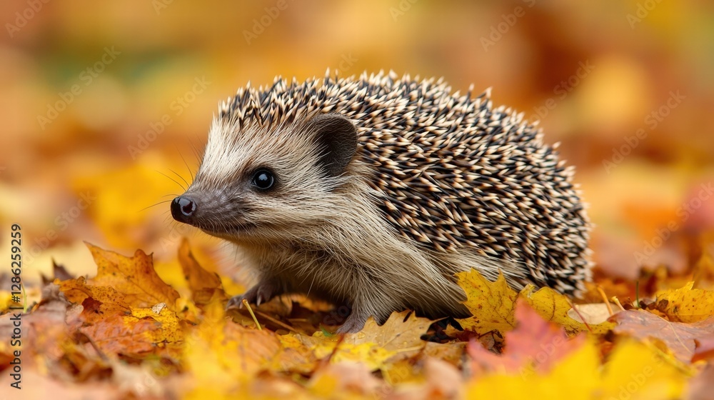 A lush hedge gliding through colorful autumn leaves in a serene outdoor setting A lush hedge gliding through colorful autumn leaves in a serene outdoor setting