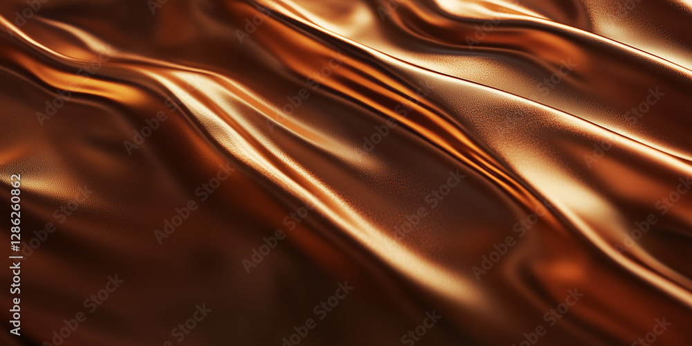 Fototapeta premium Elegant copper background. The image captures the reflective surface of polished bronze or stainless steel, adding depth and contrast.