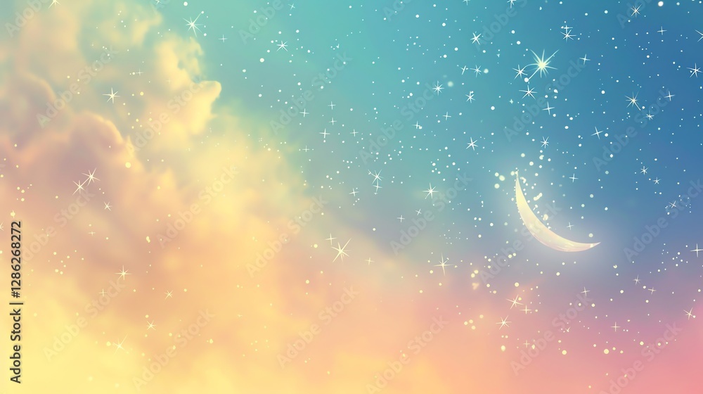 A pastel sky with a soft, dreamy, pink and orange sunset. A pastel sky with a soft, dreamy, pink and orange sunset.