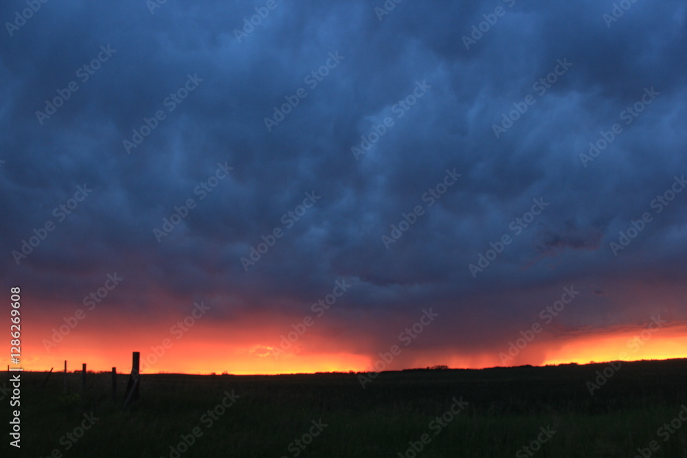 Wild Clouds and Lightning Over the Valley Wild Clouds and Lightning Over the Valley