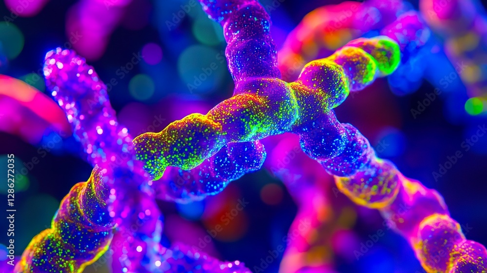 Fototapeta premium Close up of a colorful multicolored dna like structure on a light background