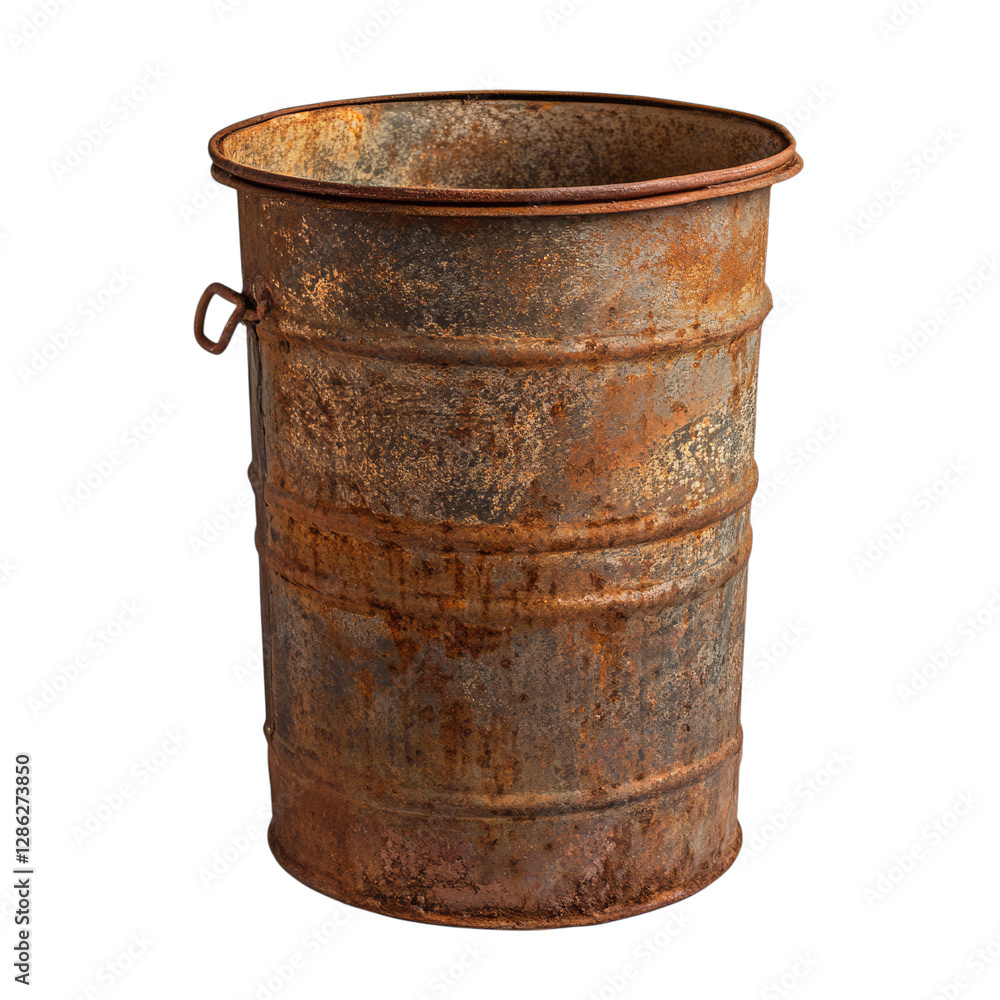 Rusty metal barrel isolated on transparent background Rusty metal barrel isolated on transparent background
