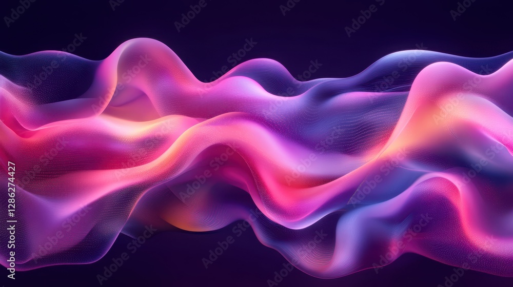 Obraz premium An abstract background featuring a wavy pattern in vibrant pink and blue hues, creating a dynamic and visually engaging composition.