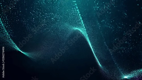 A captivating display of particles swirling and shifting in a dark background. The interplay of light creates mesmerizing patterns, inviting viewers to immerse themselves in this visual journey.