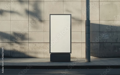 Blank subway advertising board; vertical OOH billboard mockup with free space