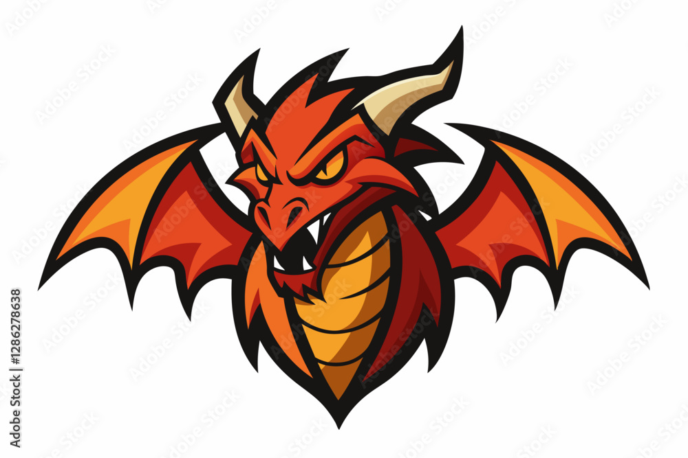 vector illustration of a fiery dragon vector illustration of a fiery dragon