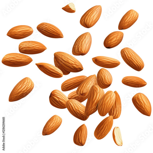 Wallpaper Mural almonds falling  on transparent background Torontodigital.ca