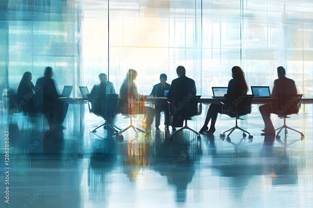 Obraz premium Abstract blur image of Business people walking at modern hallway with bokeh for background usage