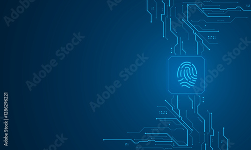 scan fingerprint, Cyber security and password control through fingerprints, access with biometrics identification