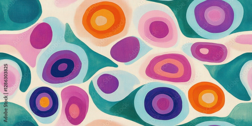 A vibrant abstract painting featuring an array of colorful circles and dots, showcasing dynamic patterns and an energetic design. A vibrant abstract painting featuring an array of colorful circles and dots, showcasing dynamic patterns and an energetic design.