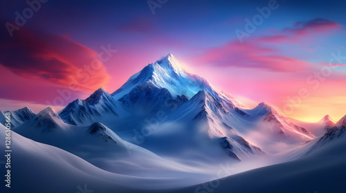 Wallpaper Mural Stunning mountain landscape at sunset, featuring vibrant colors and serene atmosphere, perfect for travel and nature enthusiasts. Torontodigital.ca